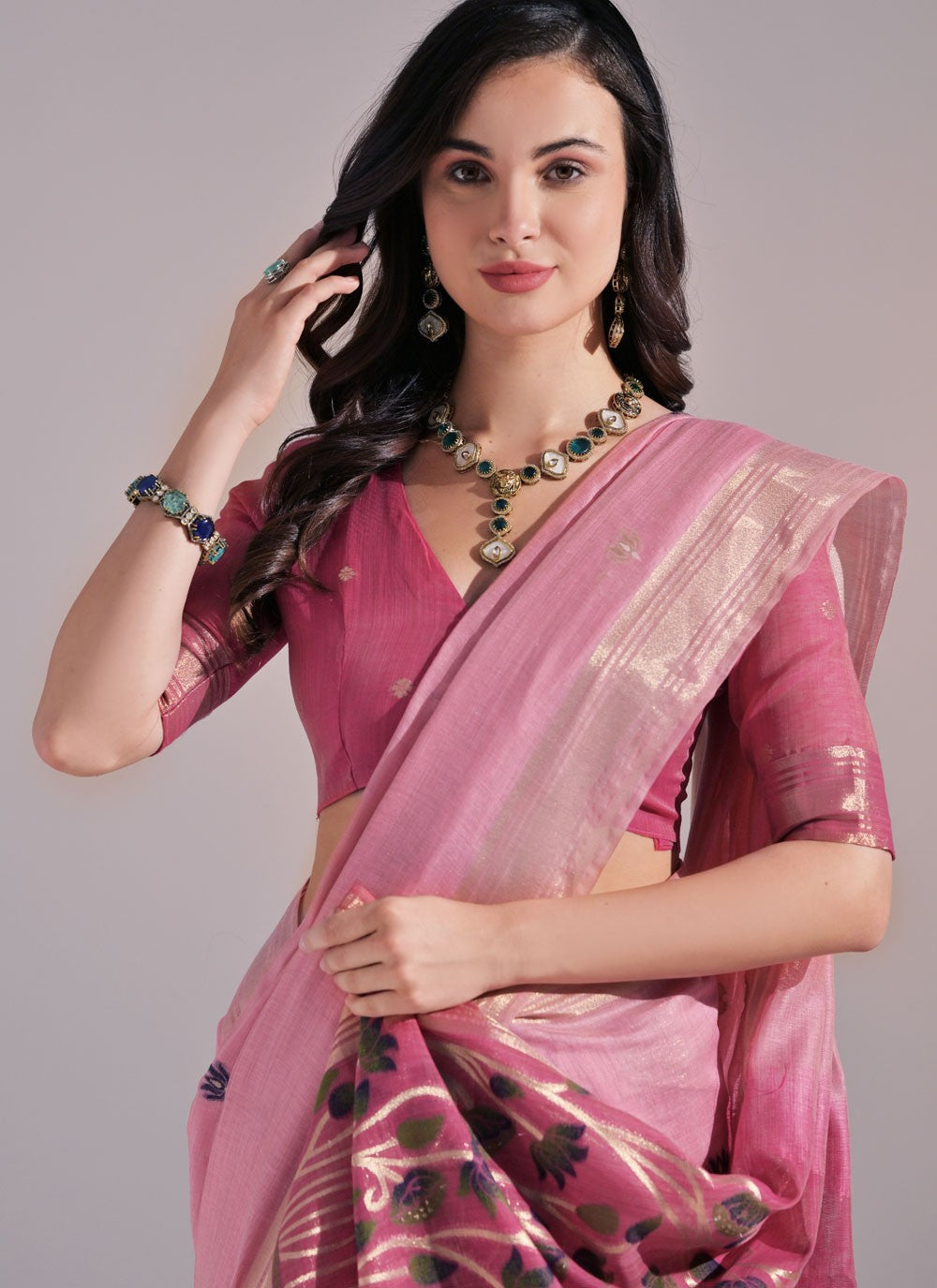 Thread, Woven Cotton Saree - S11922