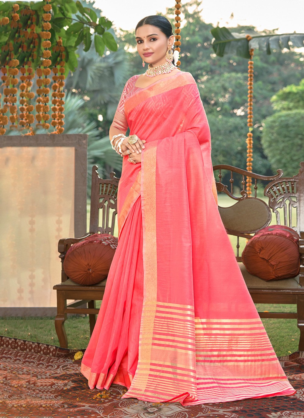 Traditional Weaving Zari Cotton Saree - S4461