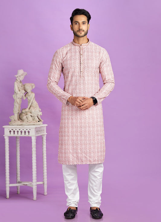 Digital Print Cotton Pink Kurta Pyjama - M6955