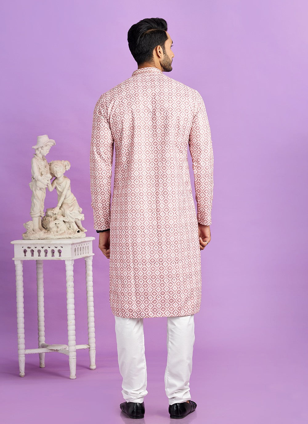 Digital Print Cotton Pink Kurta Pyjama - M6955