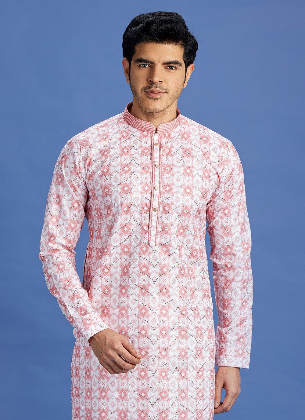 Digital Print Cotton Pink Kurta Pyjama - M6930