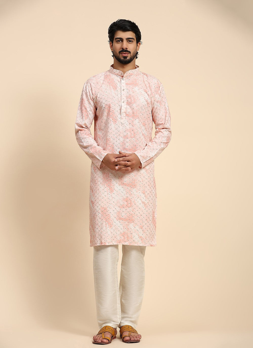 Digital Print Cotton Pink Kurta Pyjama - M8164