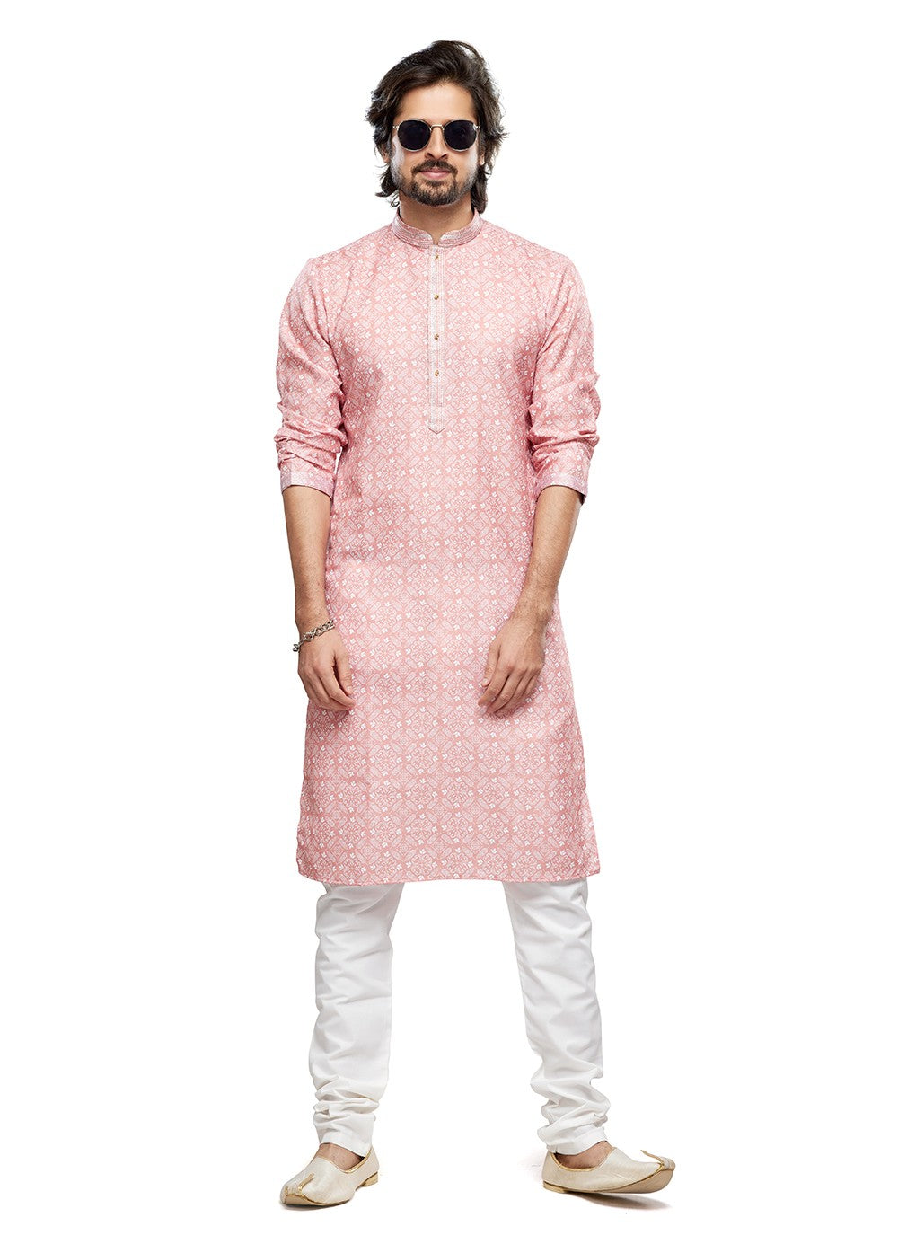 Digital Print Cotton Pink Kurta Pyjama - M6737