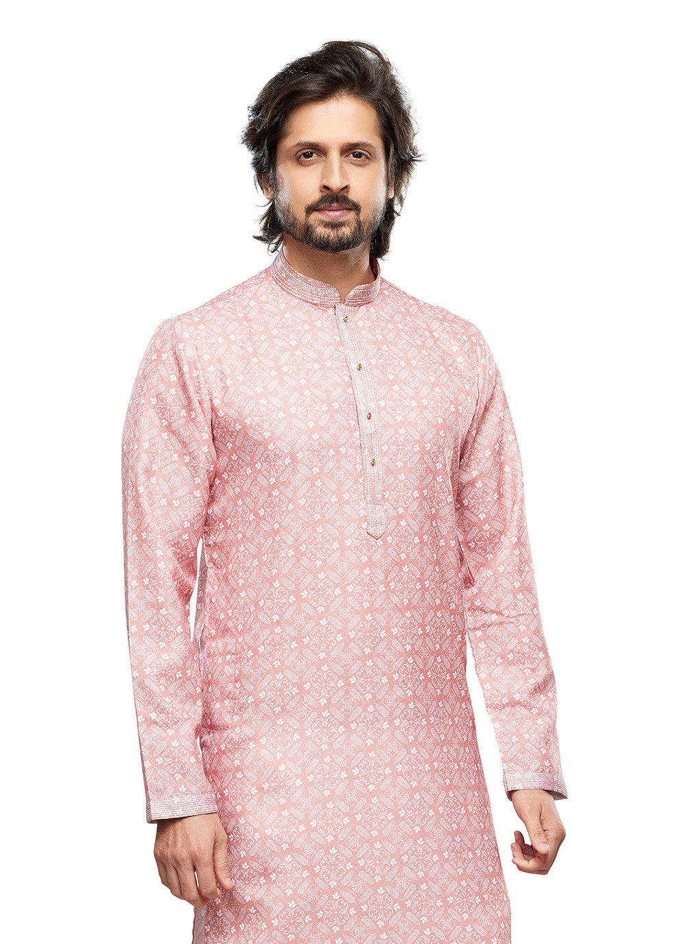 Digital Print Cotton Pink Kurta Pyjama - M6737