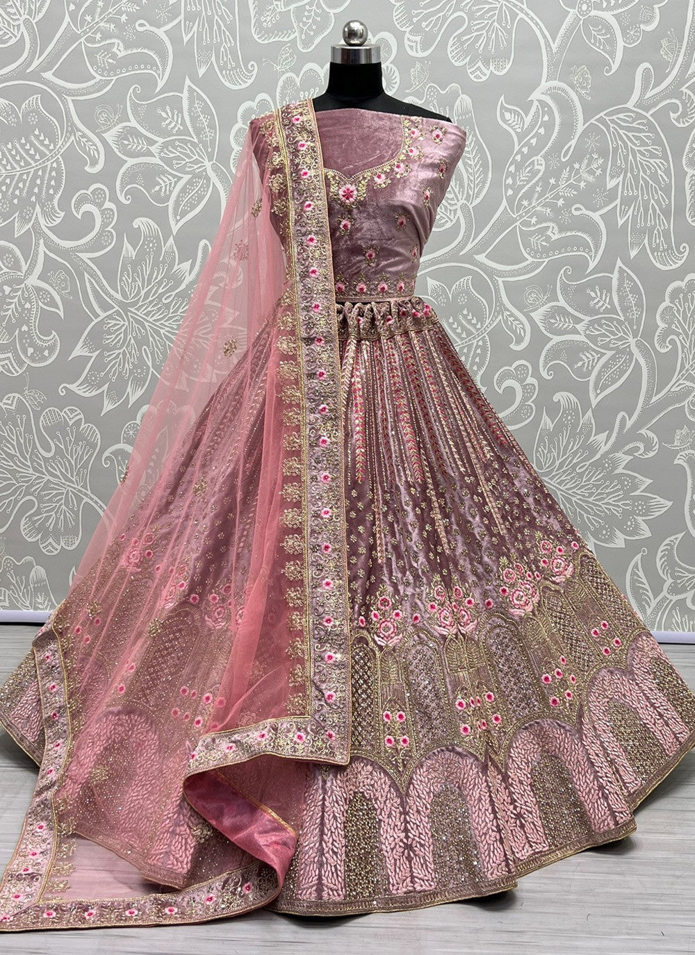 Diamond Velvet A - Line Lehenga - L1110