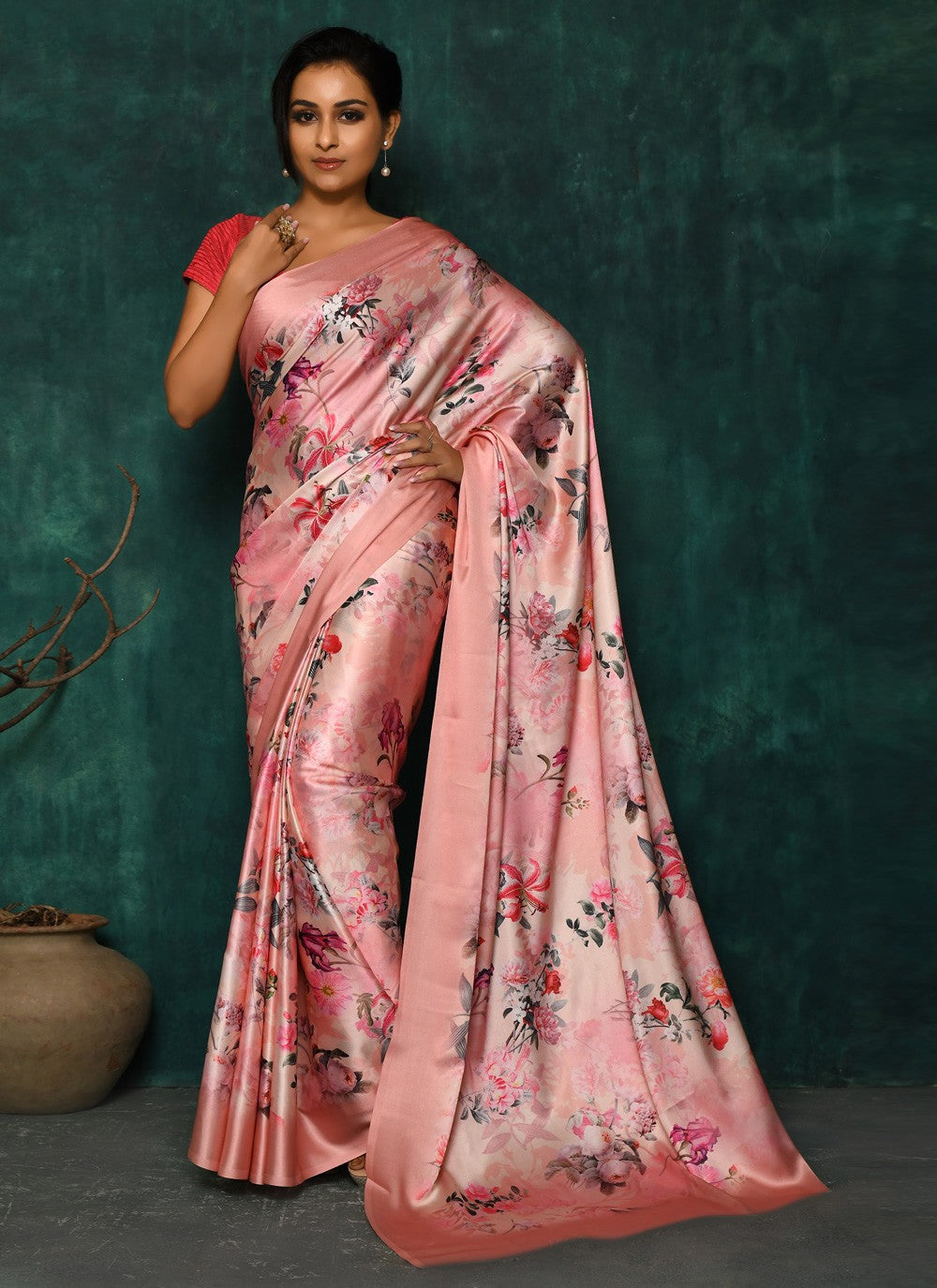 Classic Digital Print Faux Georgette Saree - S2342