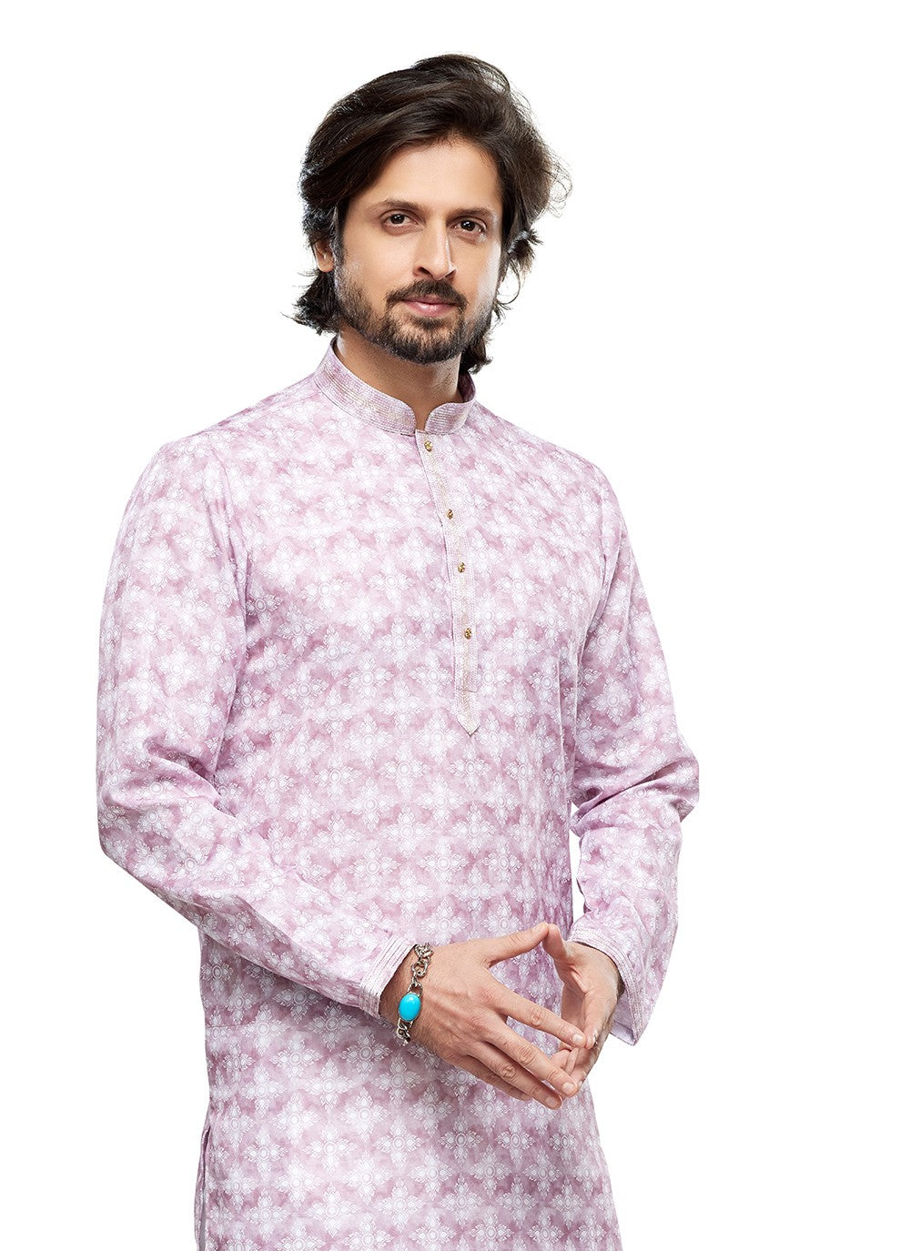 Digital Print Cotton Pink Kurta Pyjama - M6739