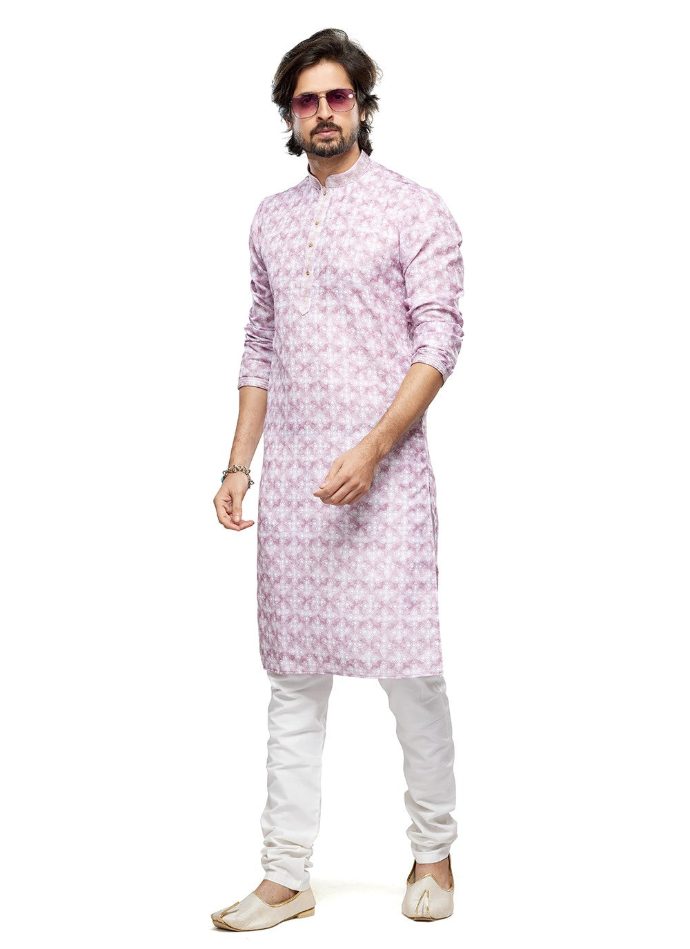 Digital Print Cotton Pink Kurta Pyjama - M6739