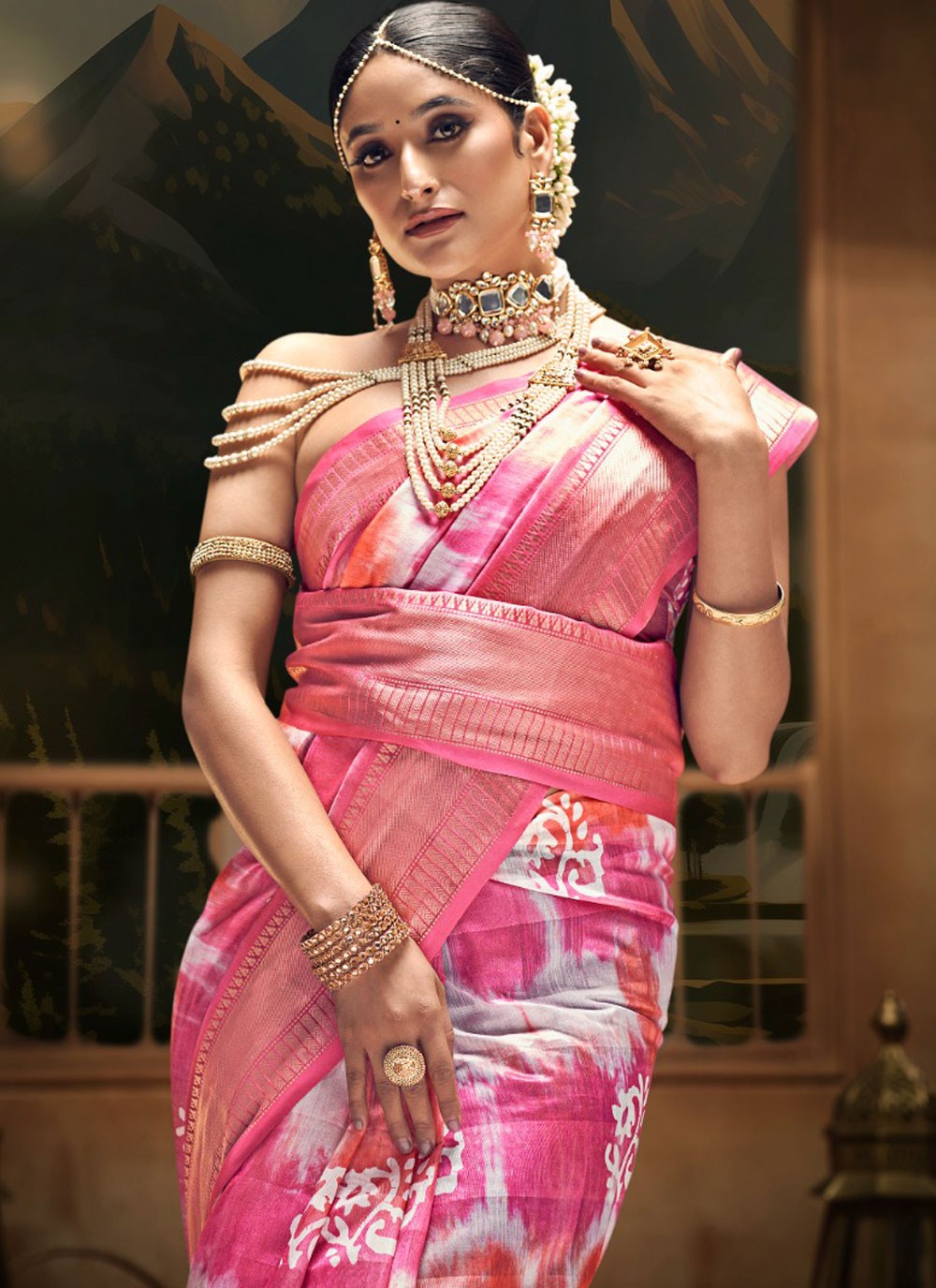 Classic Digital Print Cotton Saree - S6027