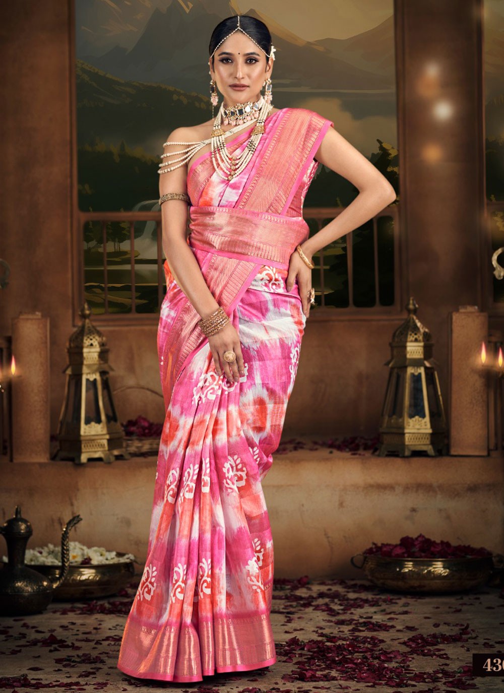 Classic Digital Print Cotton Saree - S6027