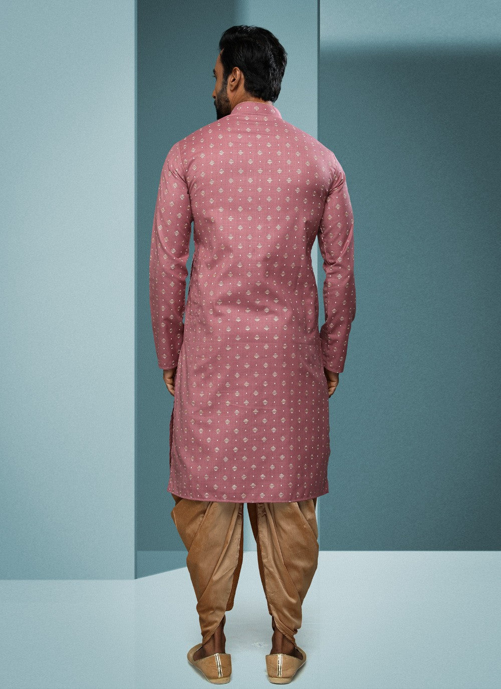 Digital Print Handloom Cotton Pink Dhoti Kurta - M4066