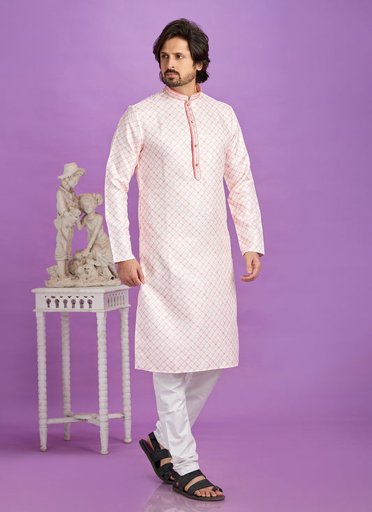 Digital Print Cotton Pink Kurta Pyjama - M6948