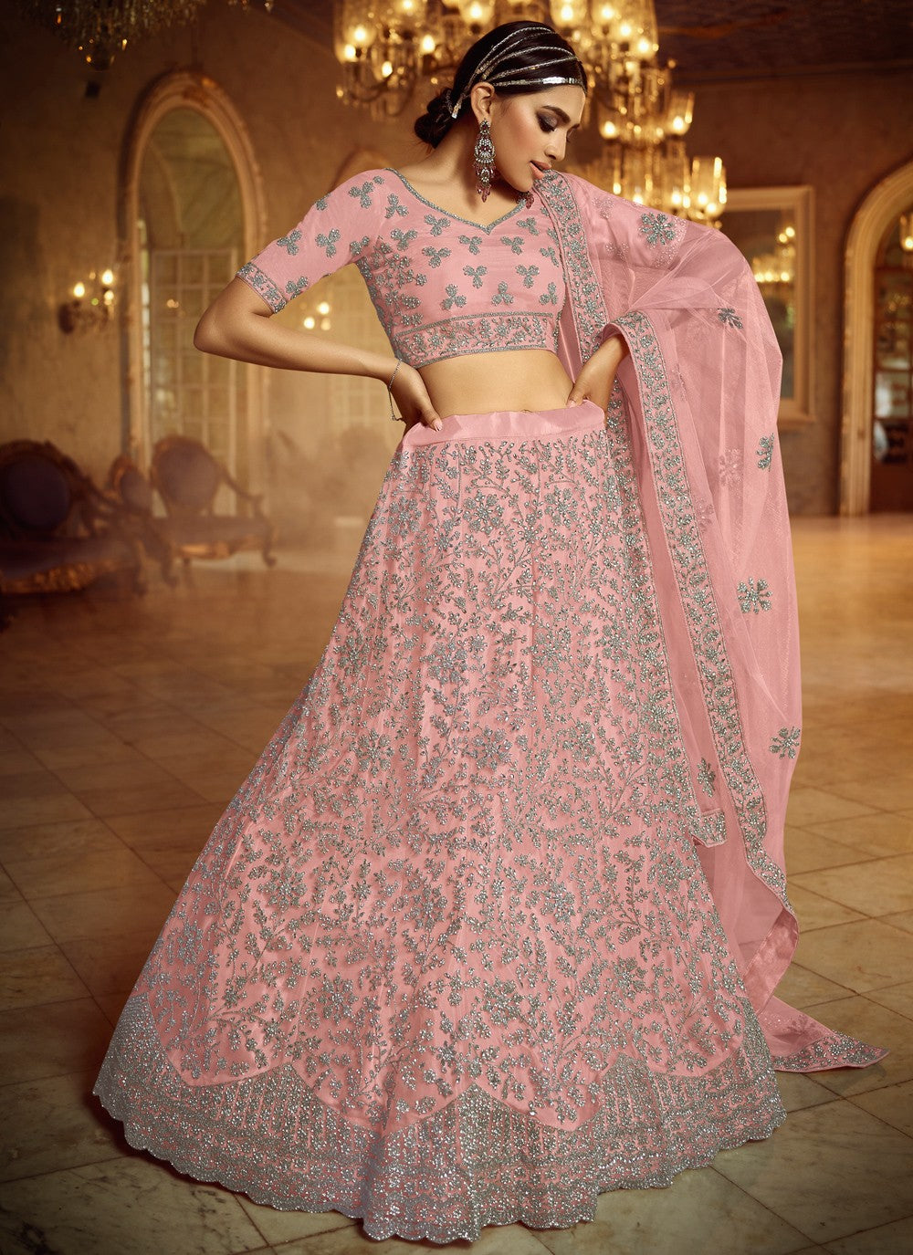 Dori Work Net A - Line Lehenga - L0117