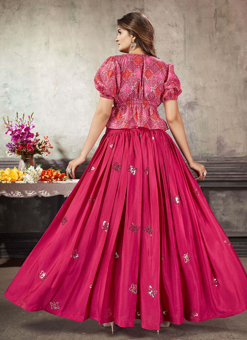 Embroidered Art Silk A - Line Lehenga - L0803