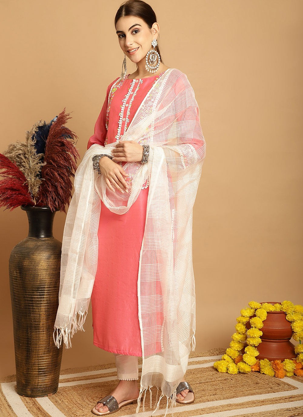 Chanderi Salwar Suit - T1898