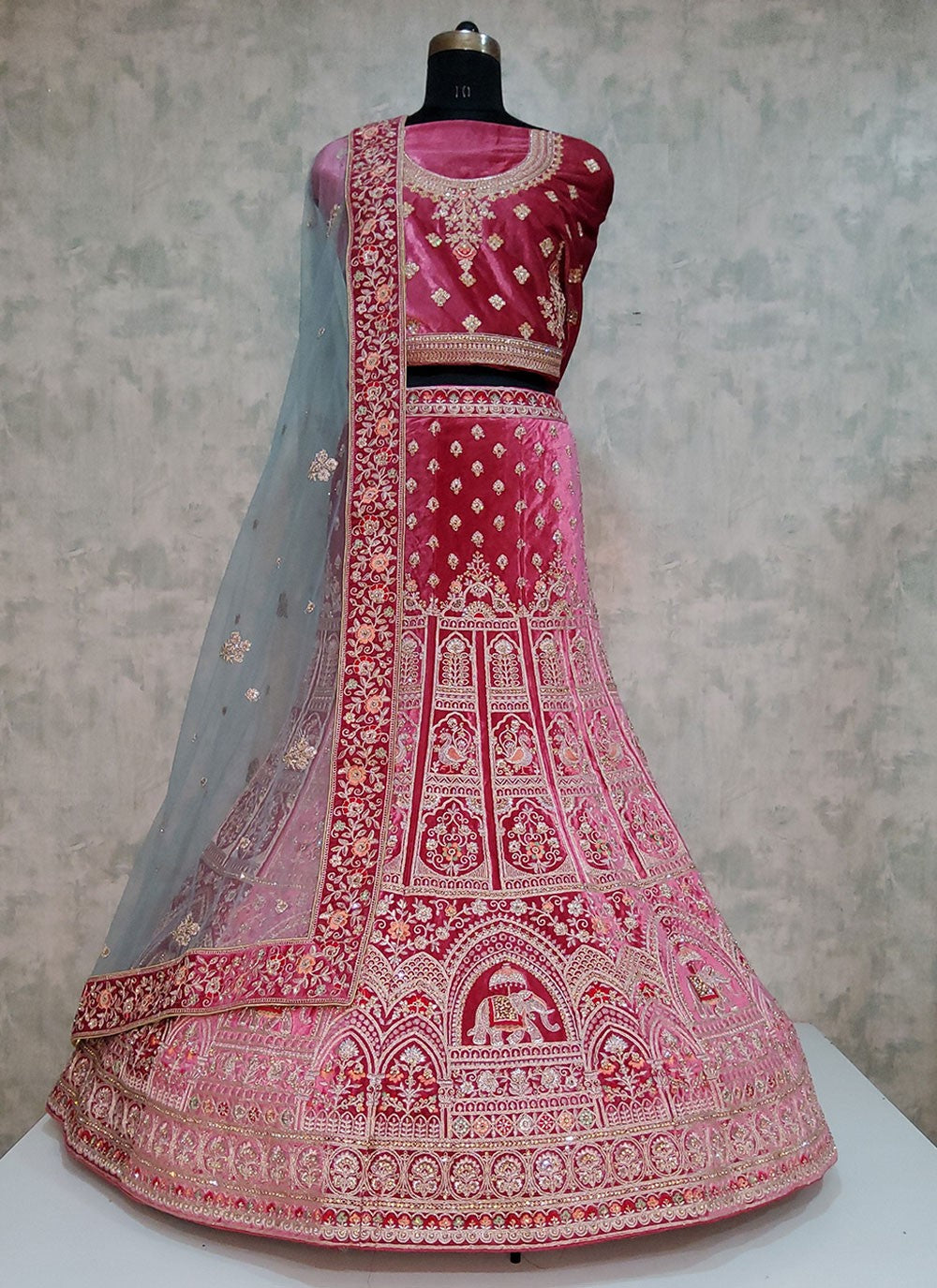 Embroidered Velvet A - Line Lehenga - L1974