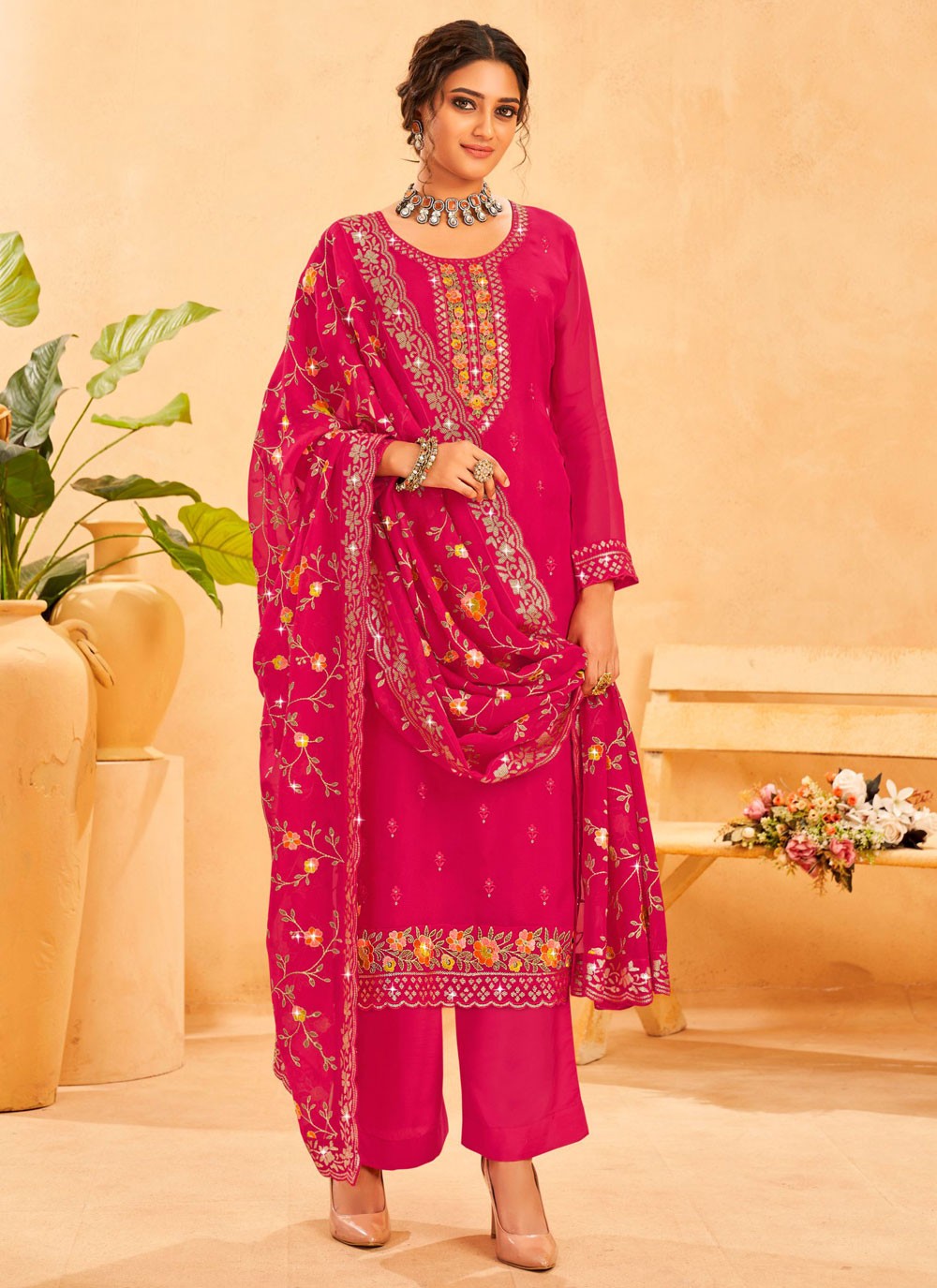 Organza Salwar Suit - T2399