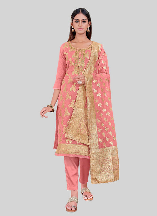 Chanderi Silk Pant Style Suit - T2492