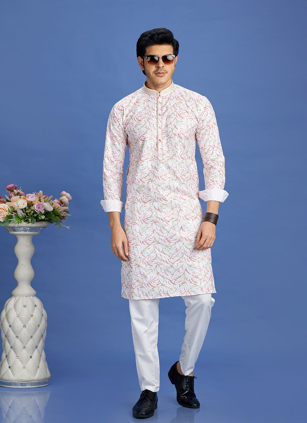 Digital Print Cotton Pink Kurta Pyjama - M6937