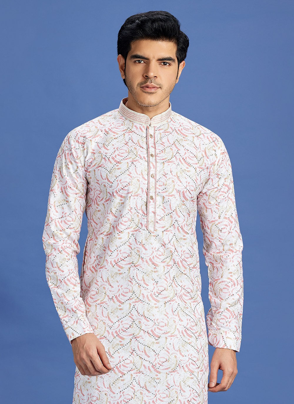 Digital Print Cotton Pink Kurta Pyjama - M6937