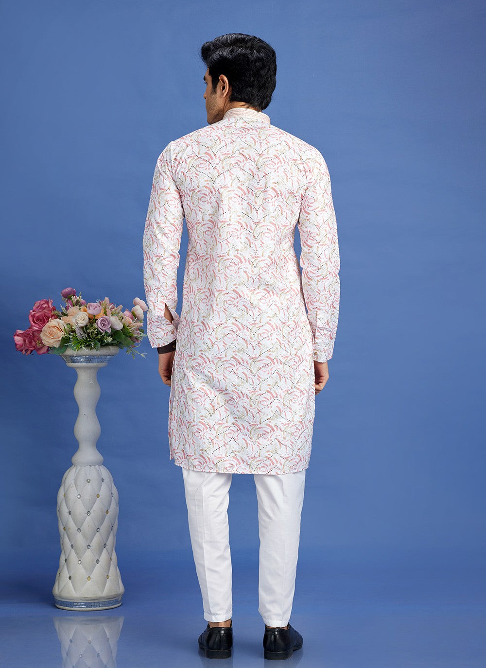 Digital Print Cotton Pink Kurta Pyjama - M6937