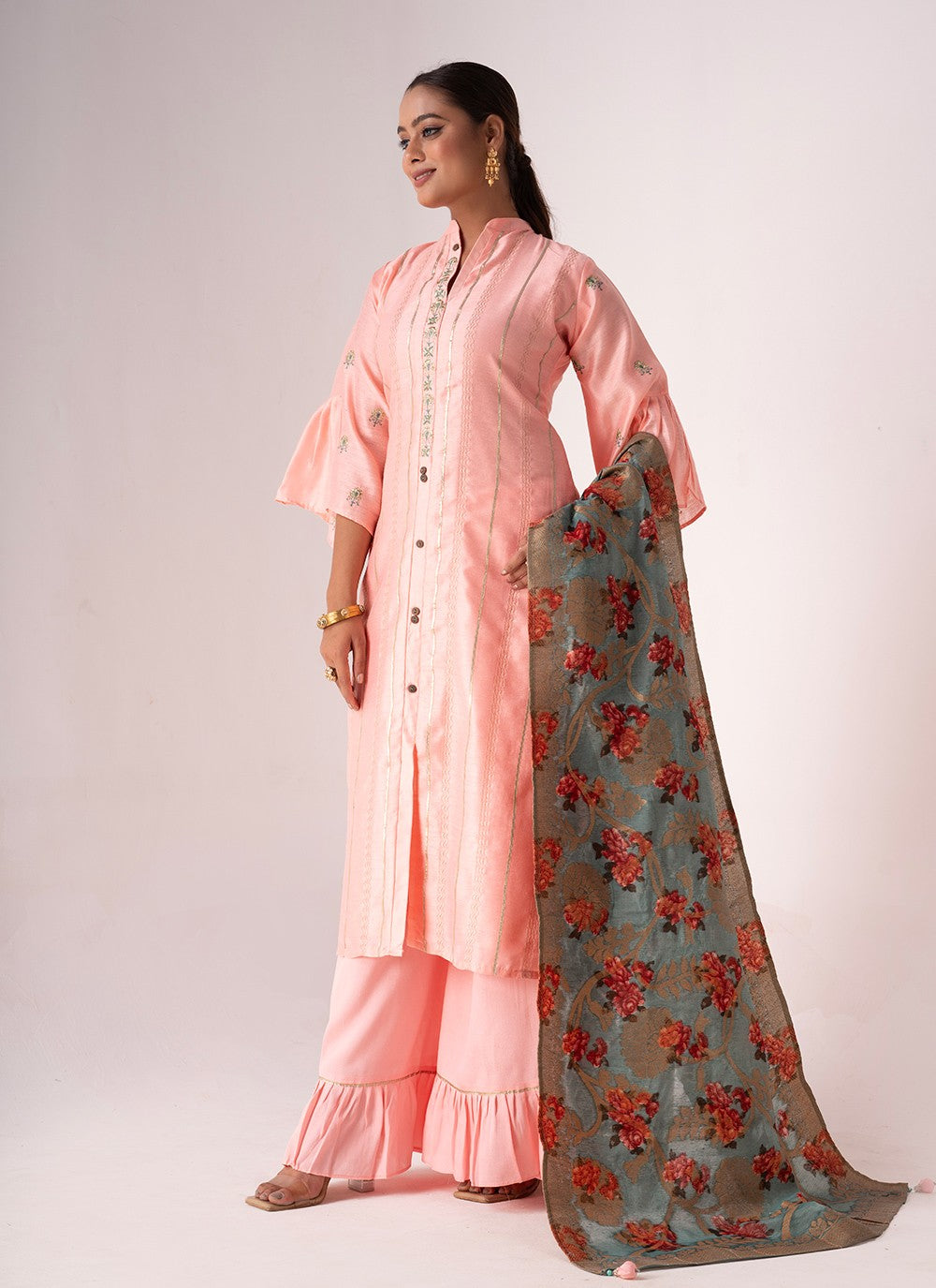 Tussar Silk Palazzo Suit - T3099