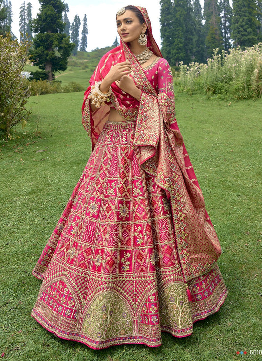 Embroidered Silk A - Line Lehenga - L1300