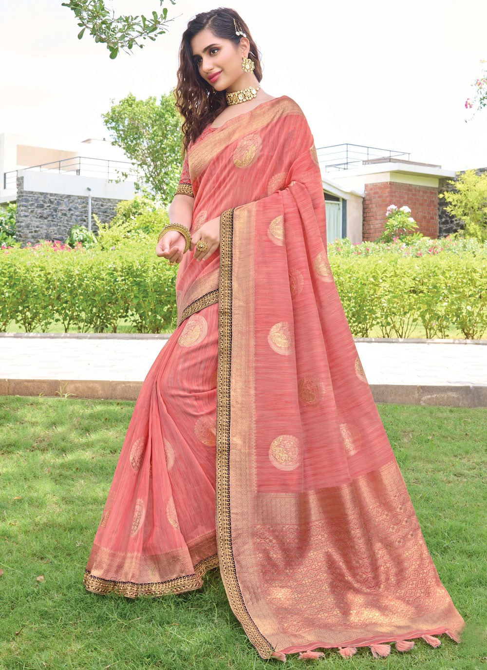 Traditional Embroidered Silk Saree - S1061