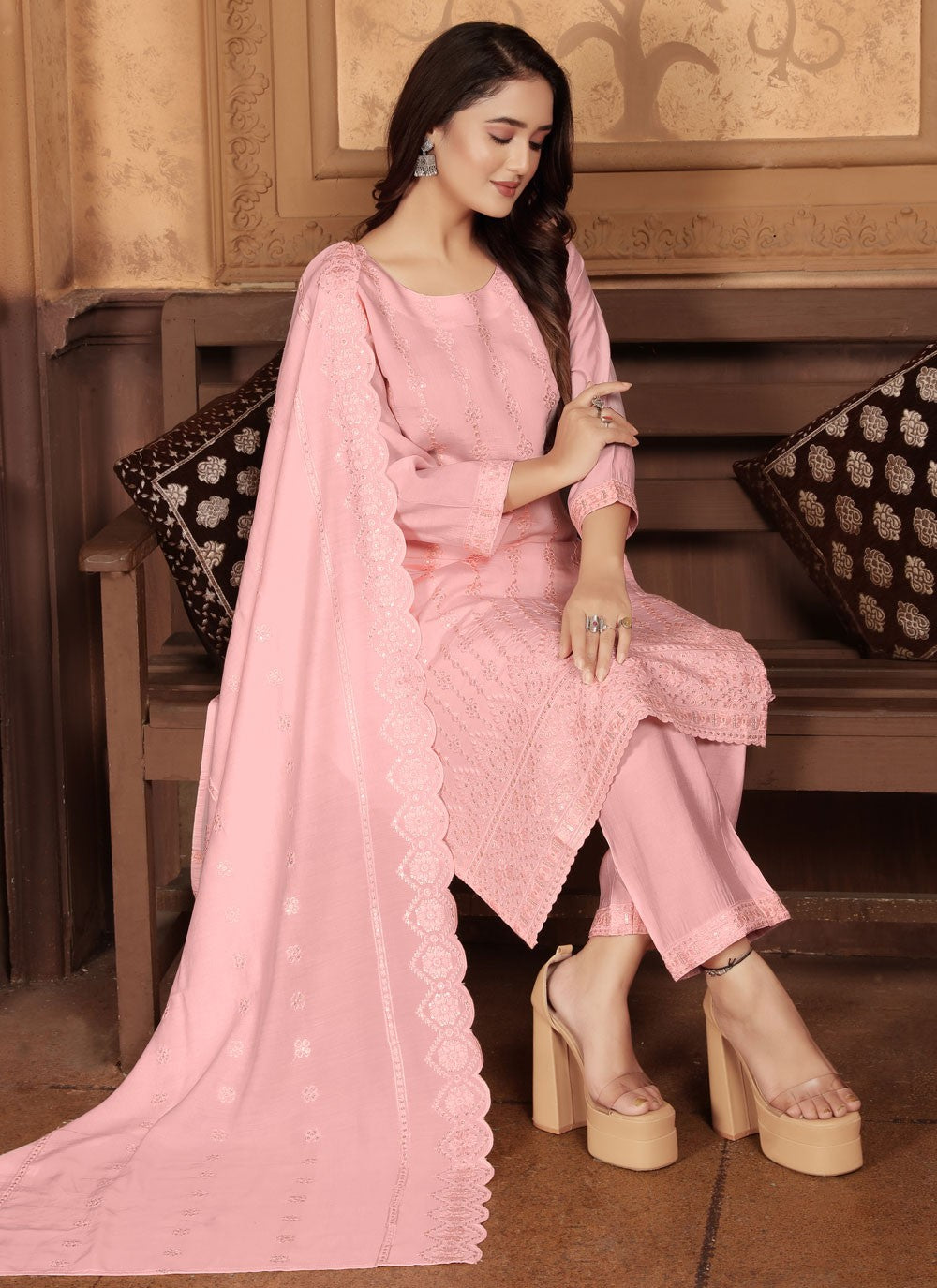 Chanderi Salwar Suit - T3775