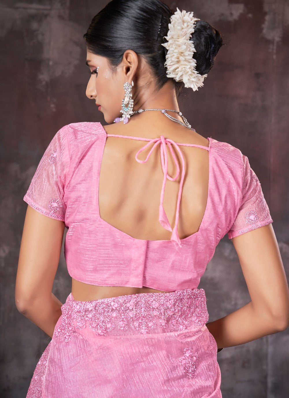 Classic Border Work Net, Organza Saree - S7557