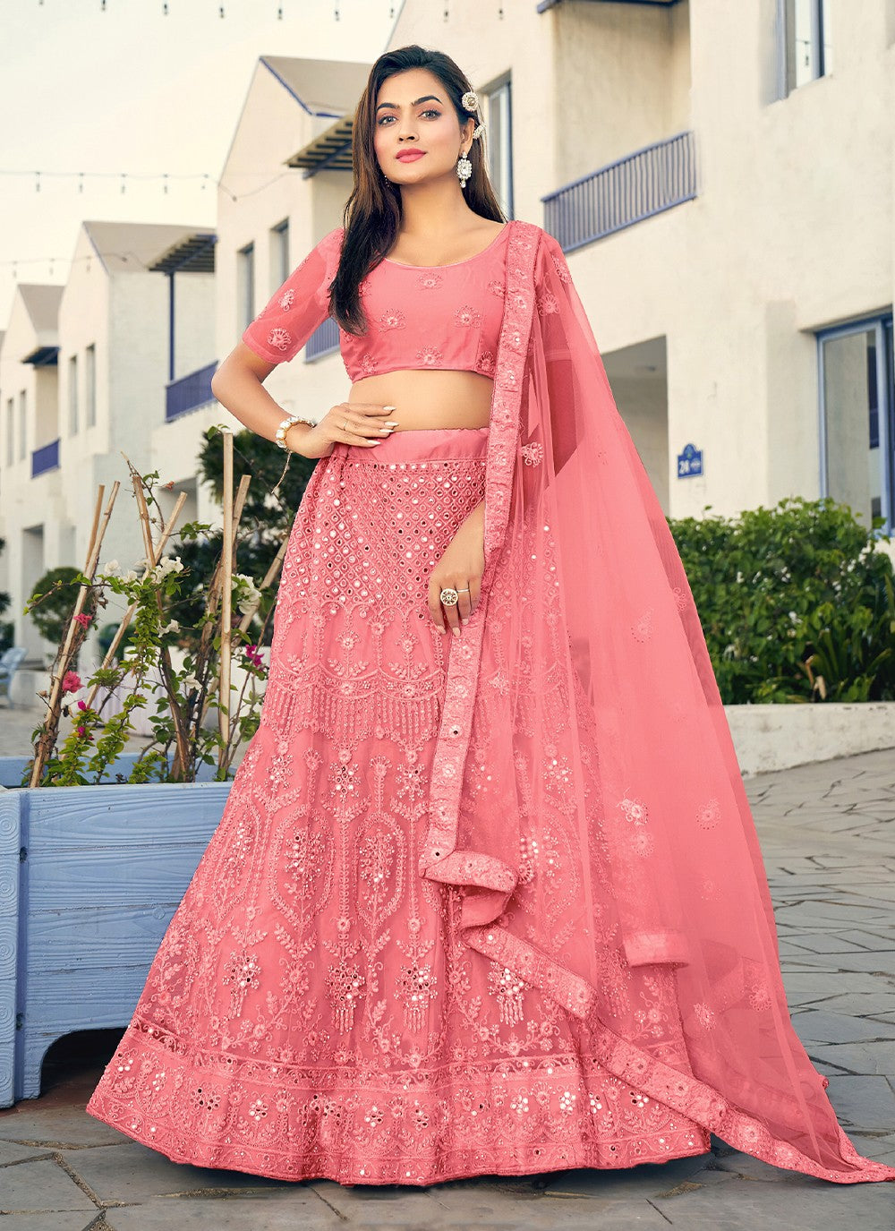 Diamond Net A - Line Lehenga - L0945