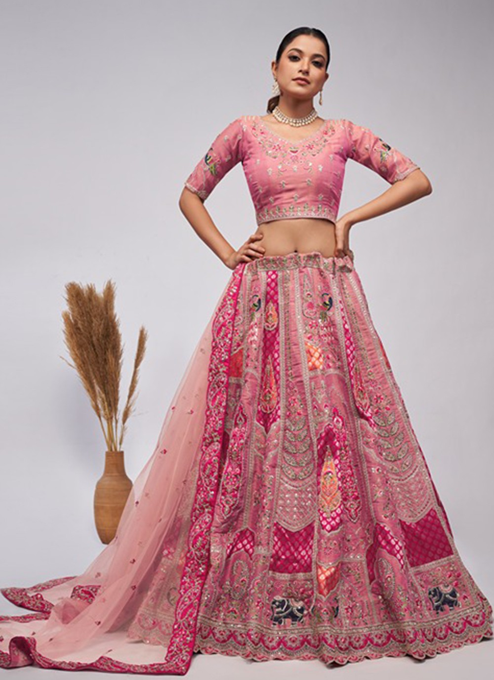 Cutdana Net Lehenga - L3169