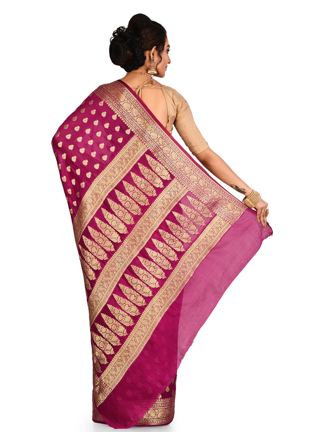 Contemporary Weaving Zari Banarasi Silk Saree - S0376