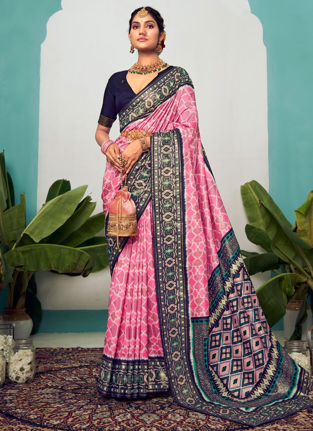 Trendy Polka Dots Cotton Silk Saree - S5382