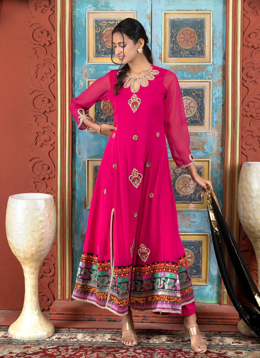 Georgette Pant Style Suit - T3046