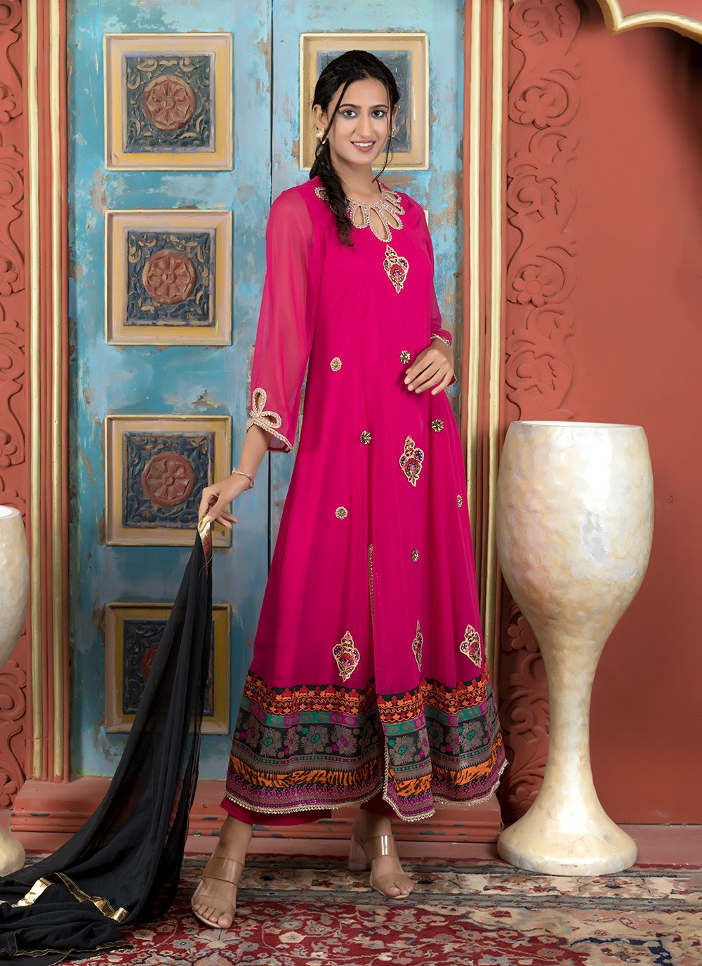 Georgette Pant Style Suit - T3046