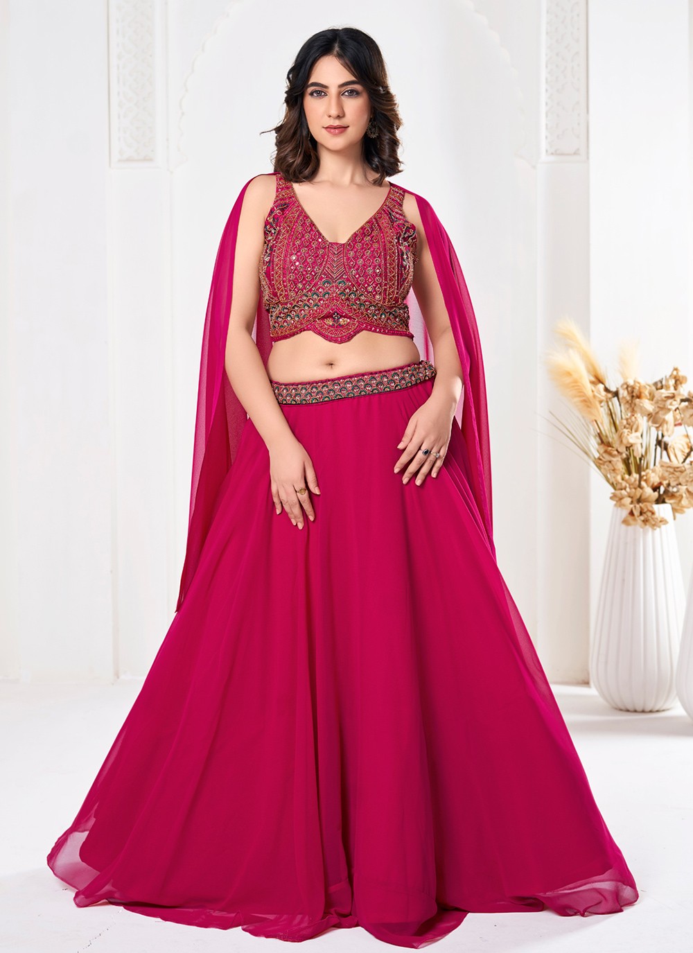 Embroidered Georgette A - Line Lehenga - L2294