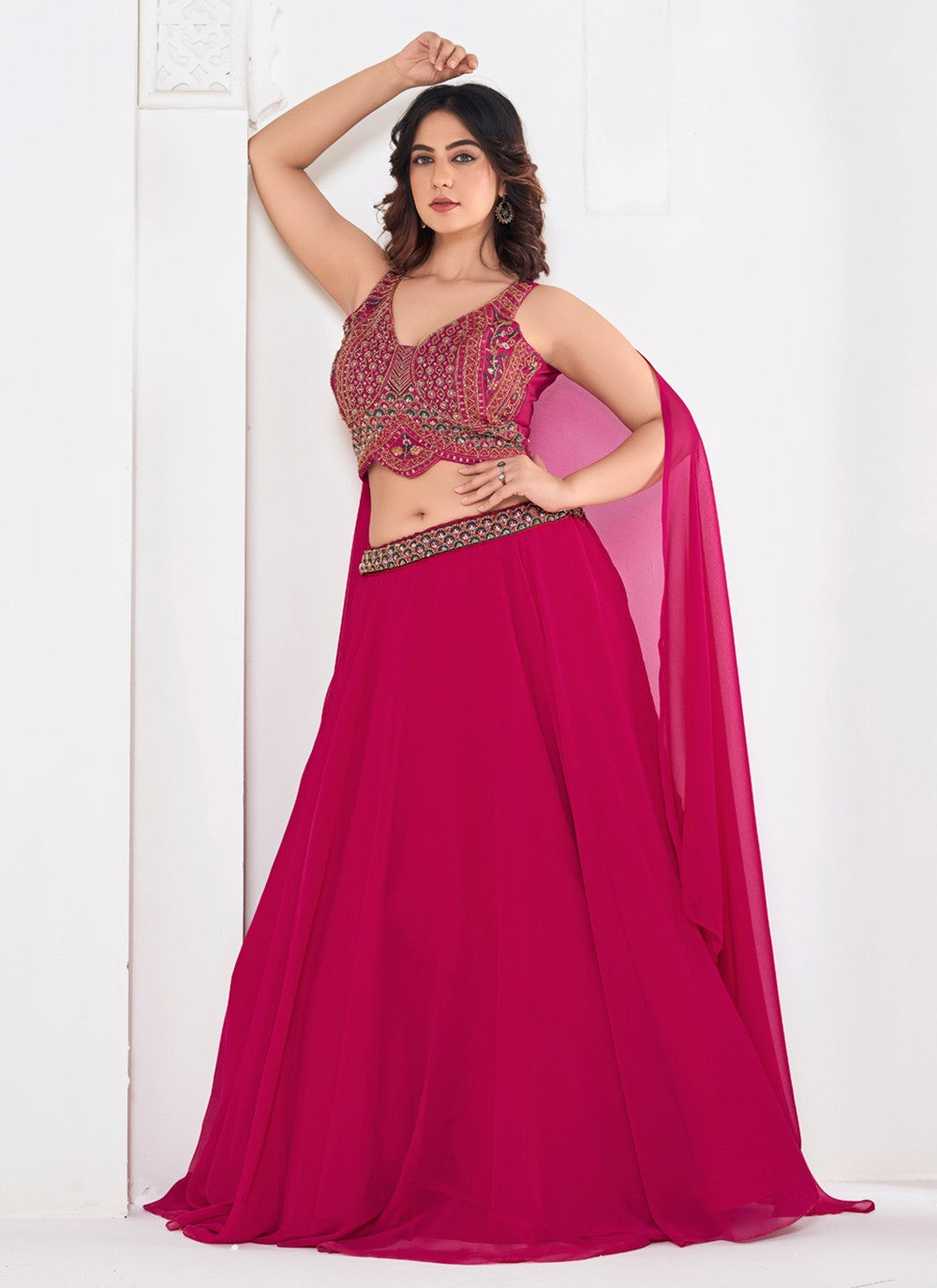 Embroidered Georgette A - Line Lehenga - L2294