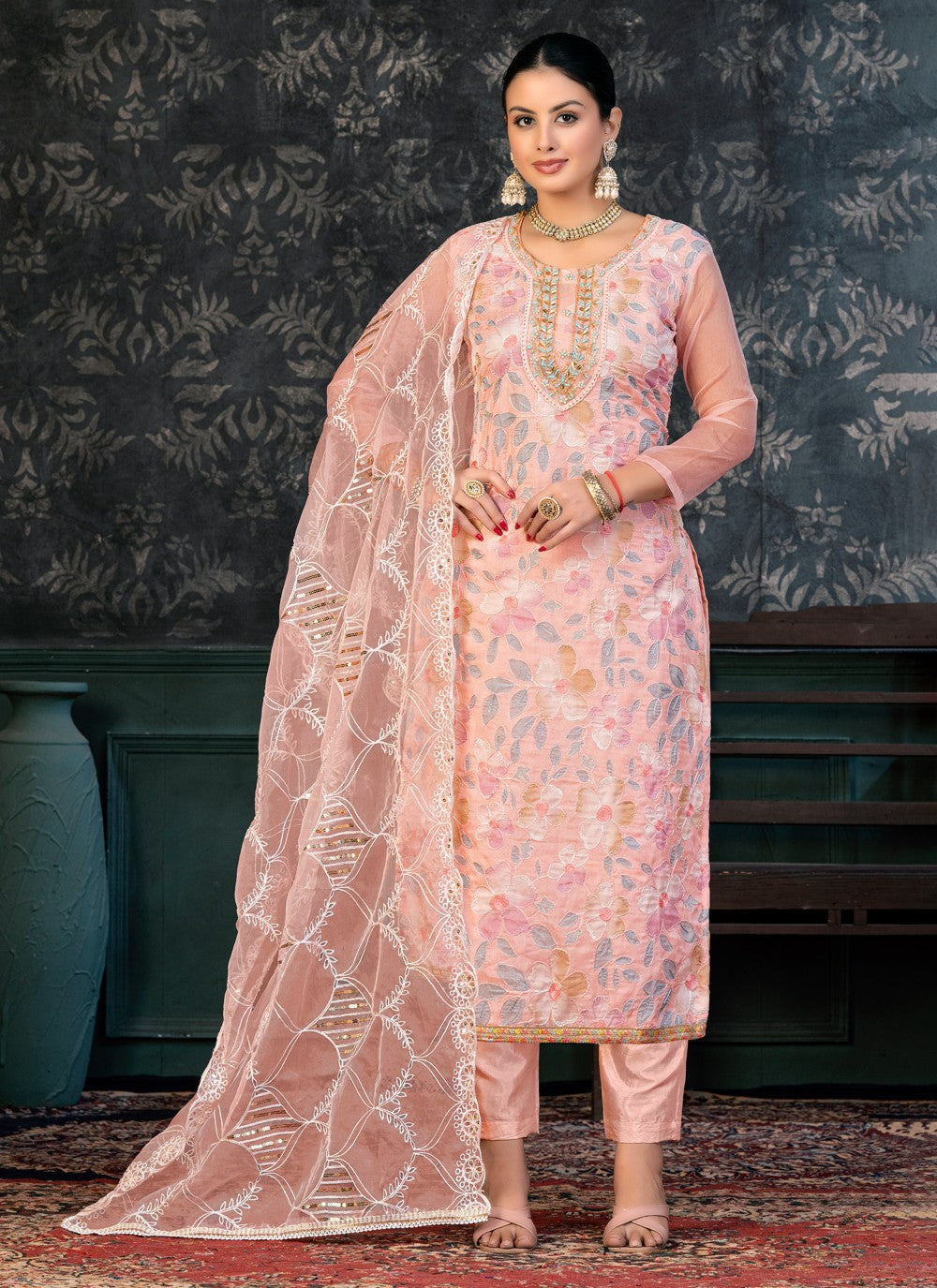 Organza Salwar Suit - T1372