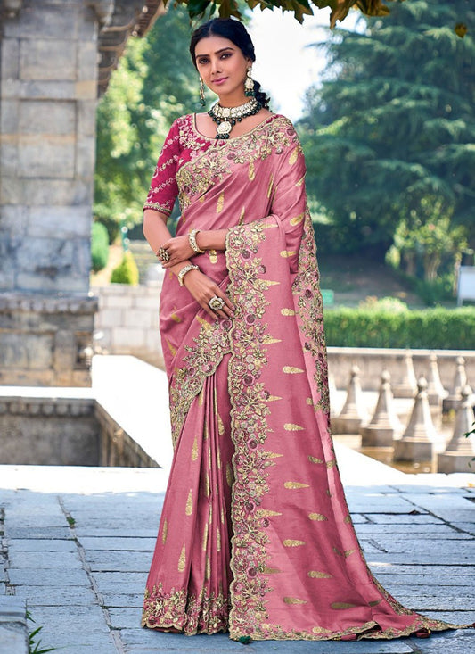 Trendy Embroidered Fancy Fabric , Silk Saree - S4877