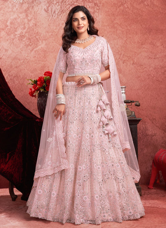 Embroidered Net Readymade Lehenga Choli - L2277