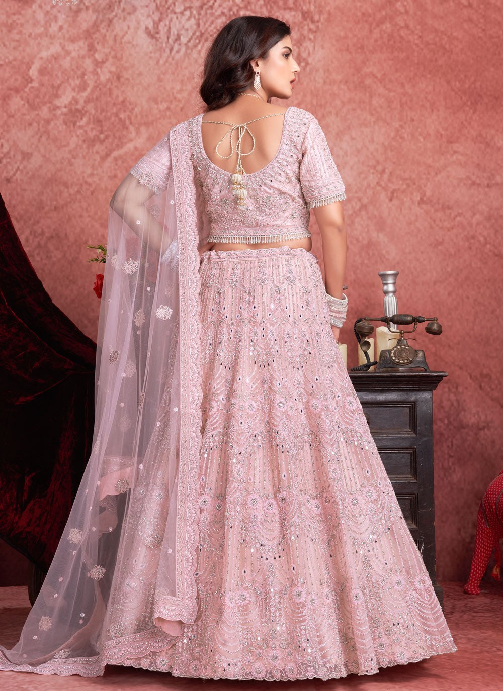 Embroidered Net Readymade Lehenga Choli - L2277