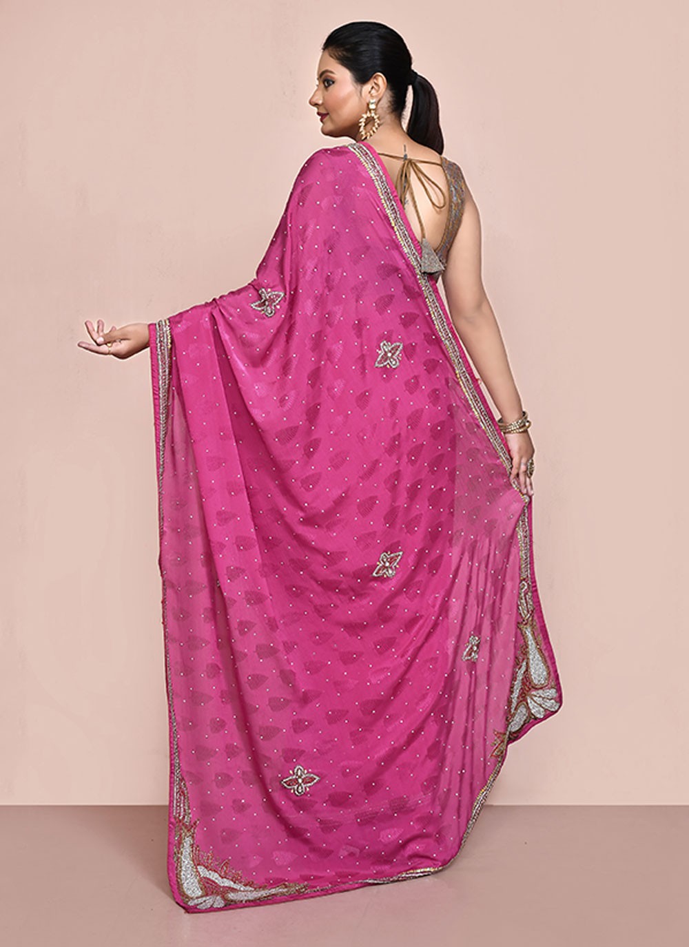 Classic Embroidered Shimmer Saree - S6521