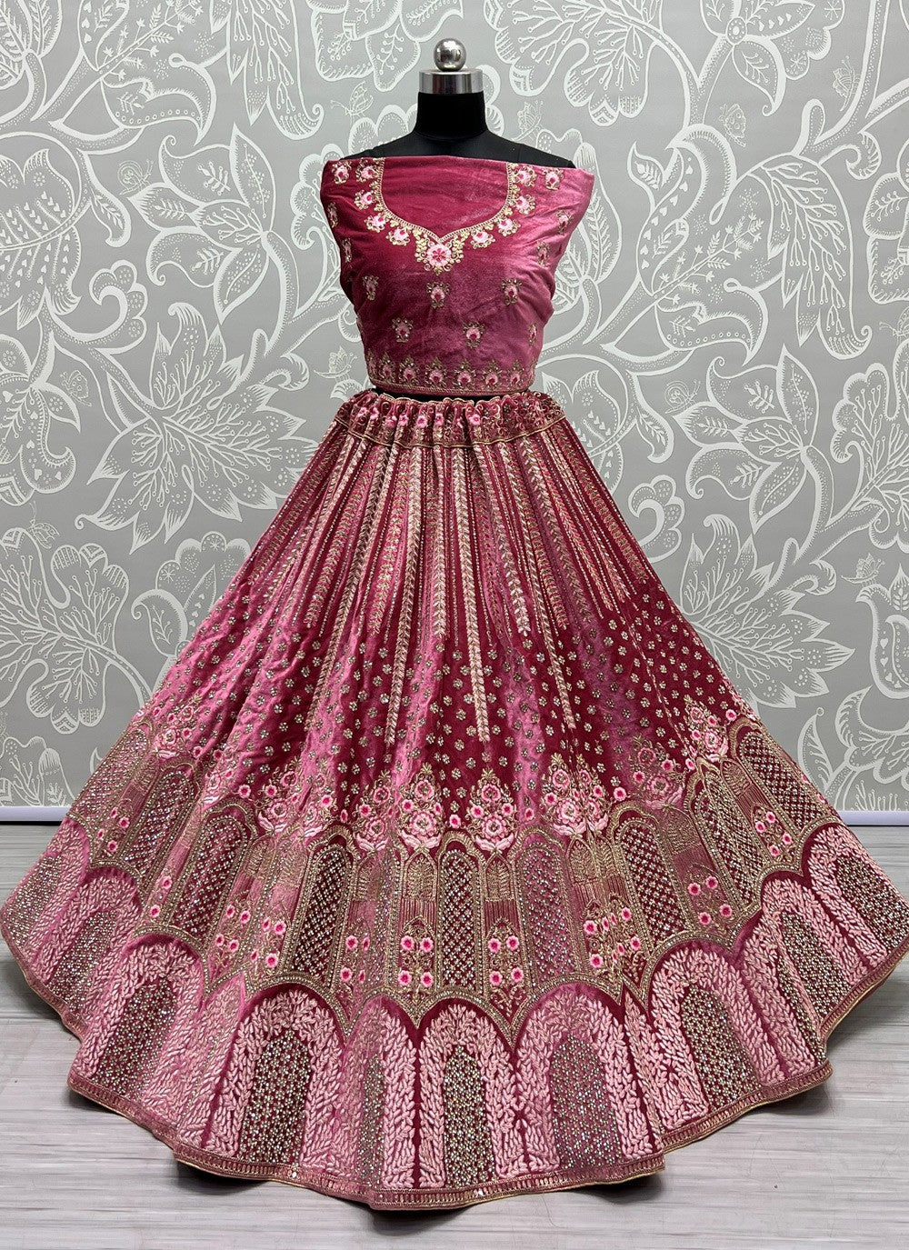 Diamond Velvet A - Line Lehenga - L1110