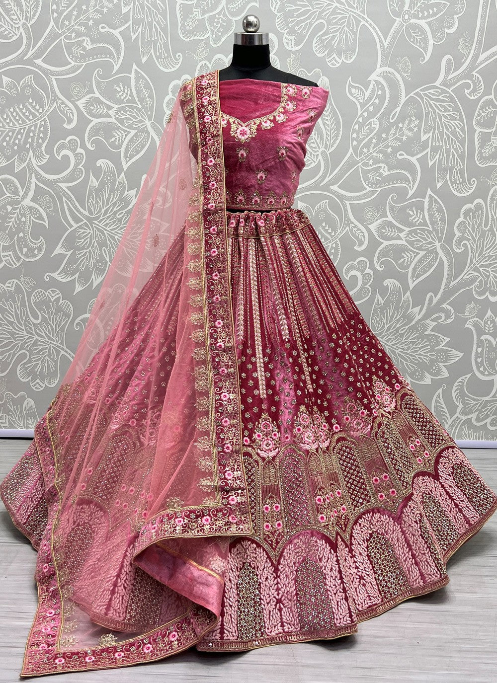 Diamond Velvet A - Line Lehenga - L1110