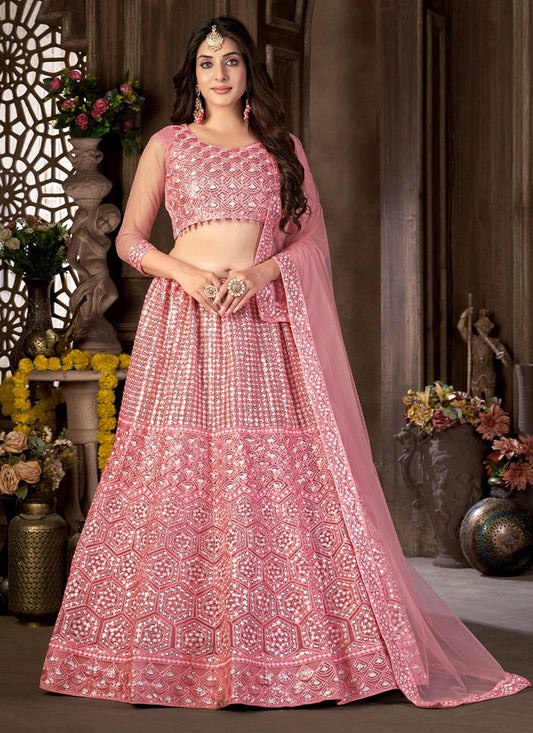 A - Line Lehenga Embroidered Net - L1603A