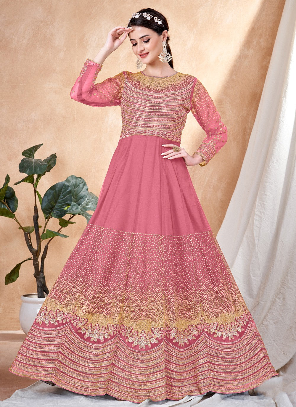 Net Salwar Suit - T1426