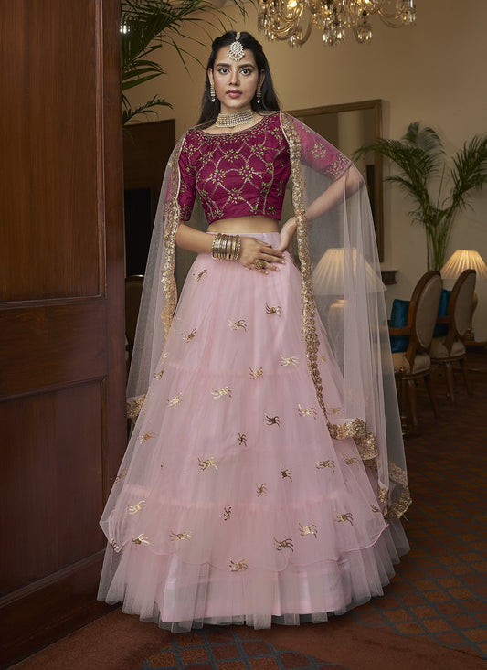 Embroidered Net A - Line Lehenga - M5192