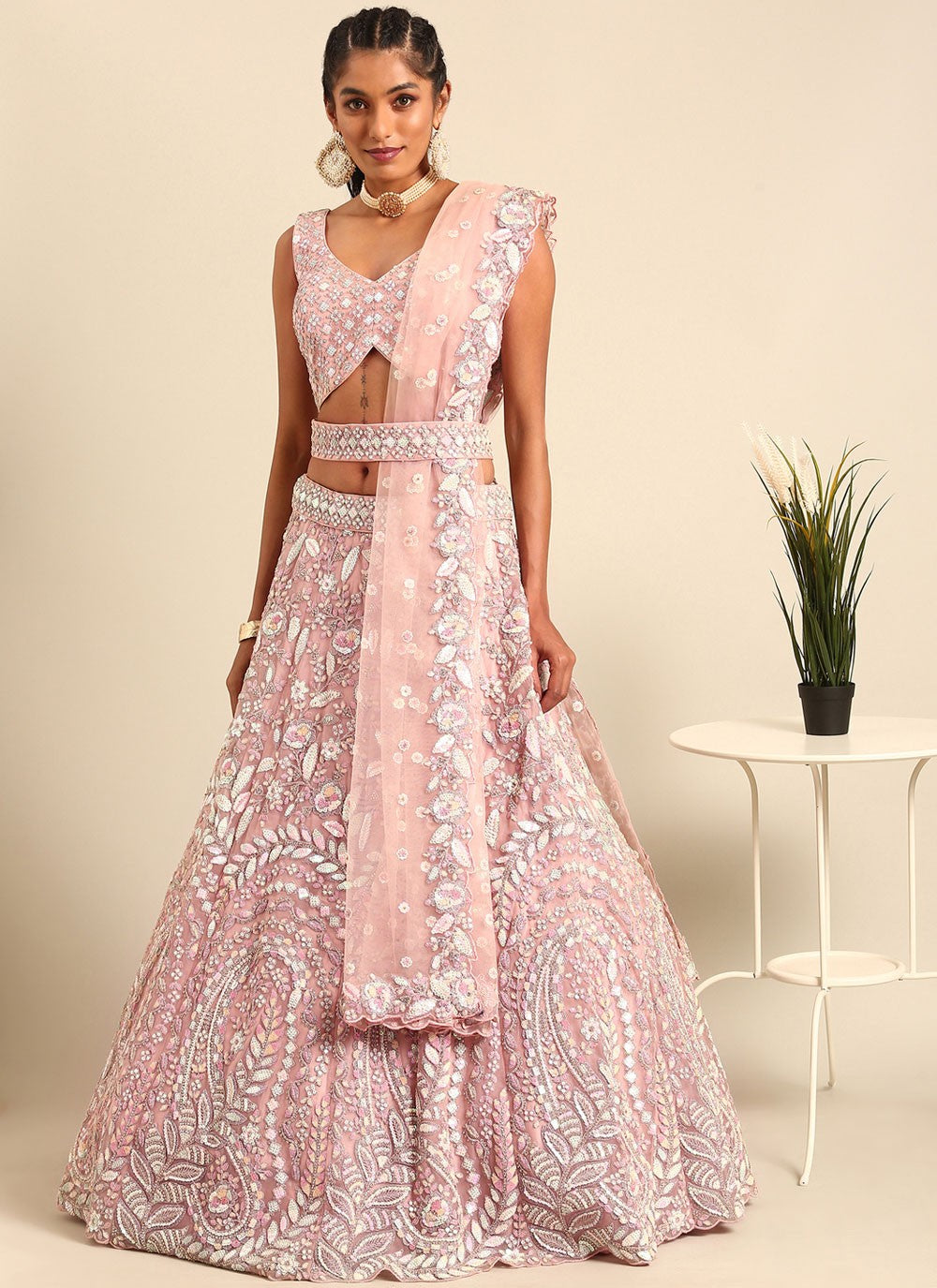 Cord Georgette A - Line Lehenga - L1583