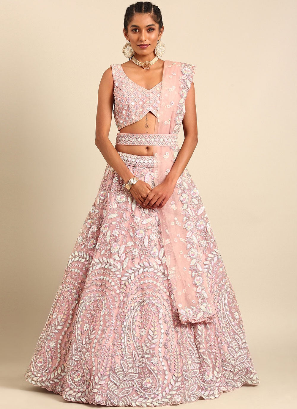 Cord Georgette A - Line Lehenga - L1583